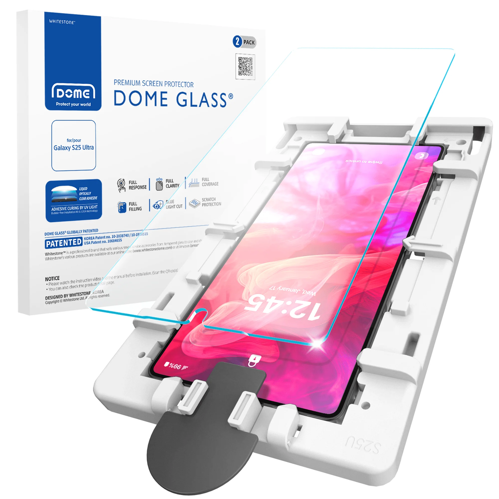 Korean Whitestone UV Dome Glass | Samsung Galaxy S25 Ultra  Screen Protector with UV Light [2 Pack Glass]