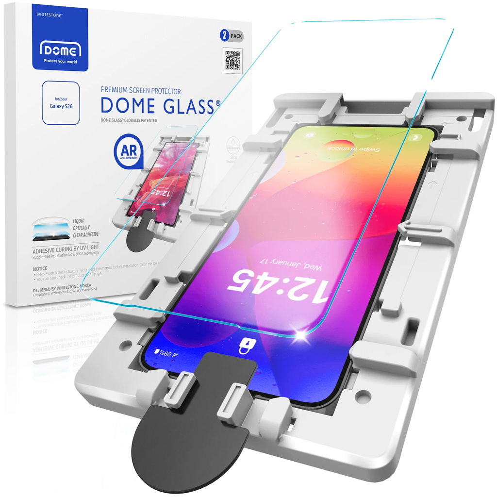 Korean Whitestone UV Dome Glass | Samsung Galaxy S26  Screen Protector with UV Light [2 Pack Glass]