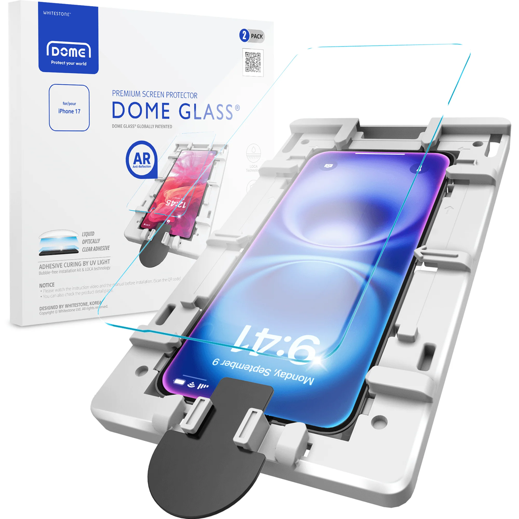 Korean Whitestone UV Dome Glass for Apple Iphone 17 Pro Max (6.9 inch) Screen Protector with UV Light [2 Pack Glass]