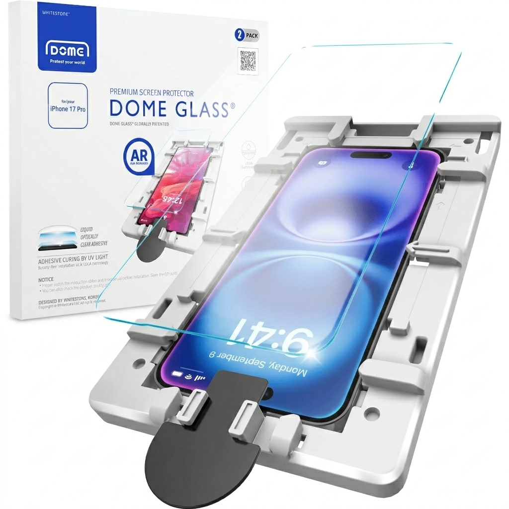Korean Whitestone UV Dome Glass for Apple Iphone 17 Pro (6.3 inch) Screen Protector with UV Light [2 Pack Glass]